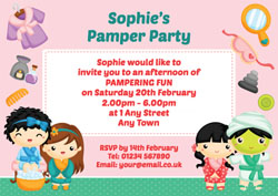 pampered girls party invitations
