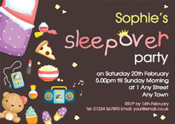 sleepover birthday party invitations