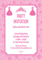 princesses and tiara invitations