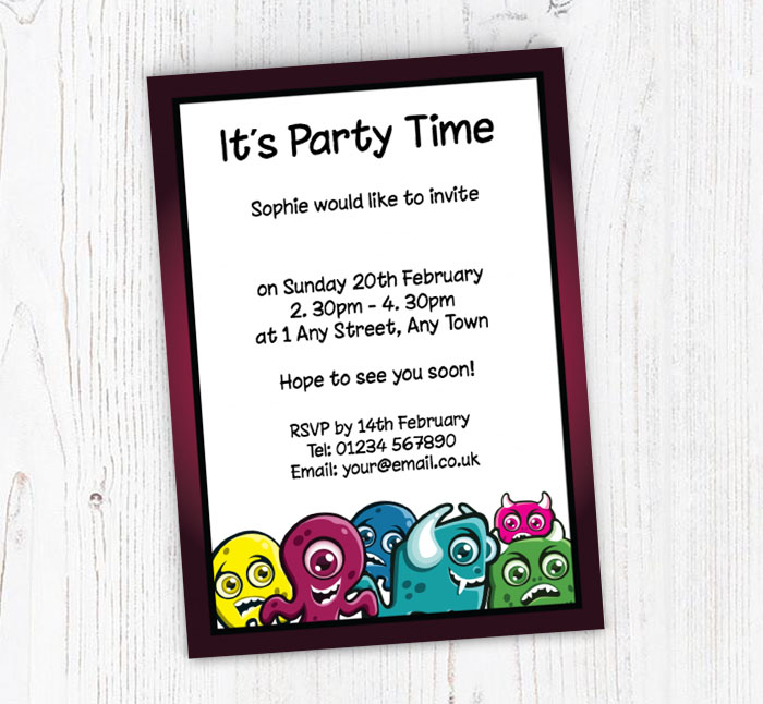 monsters party invitations