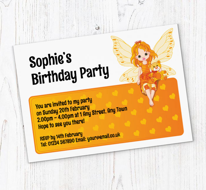 cute fairy party invitations