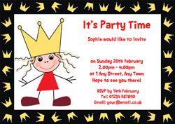 princess and crowns invitations