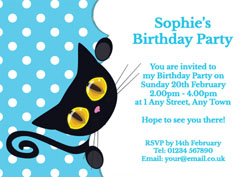 kitten peeking party invitations