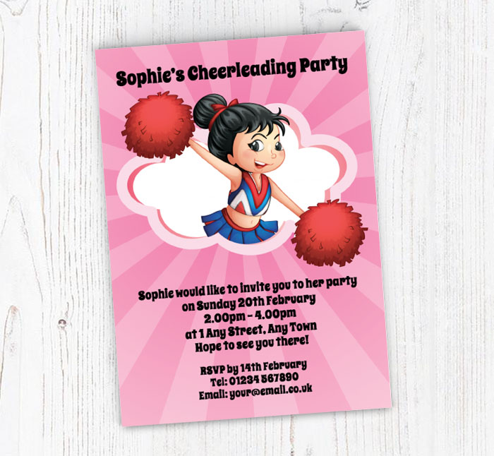 cheerleading party invitations