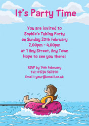 girl water tubing invitations