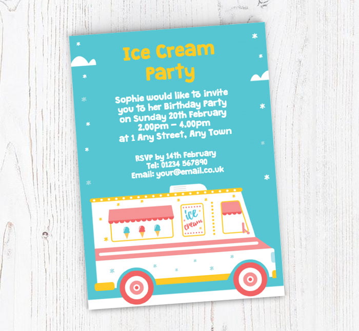 ice cream van invitations