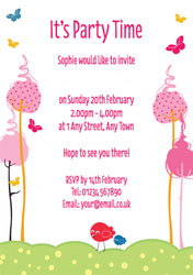 candy floss trees invitations