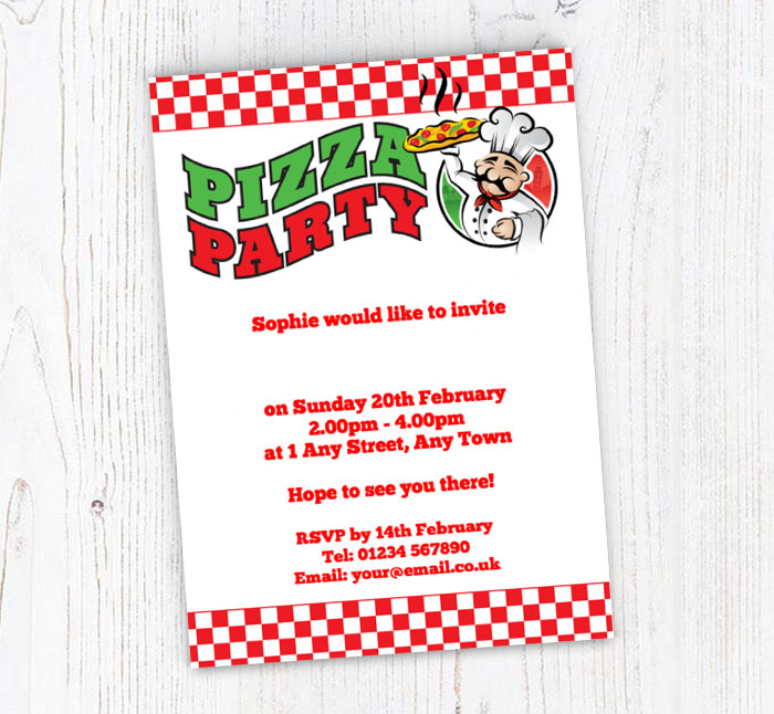 pizza party invitations