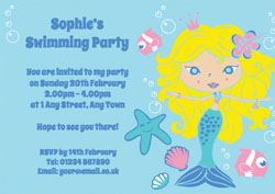 mermaid and fish invitations