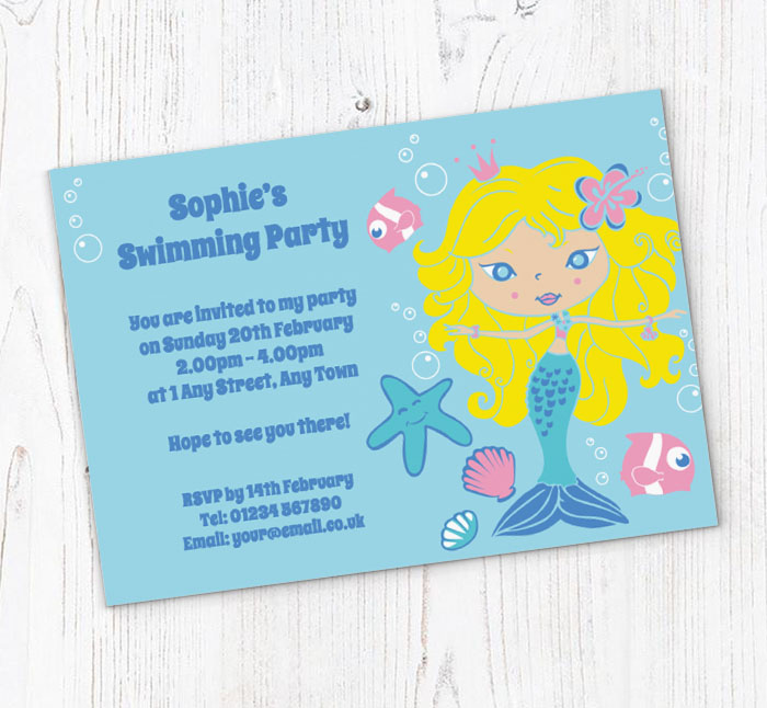 mermaid and fish invitations