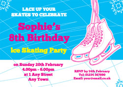 blue ice skating invitations