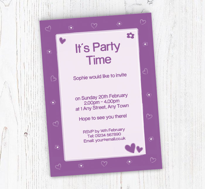 hearts and flowers invitations