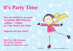 girls ice skating invitations