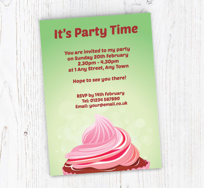 cupcake party invitations