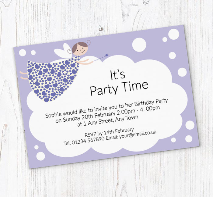 flying fairy party invitations