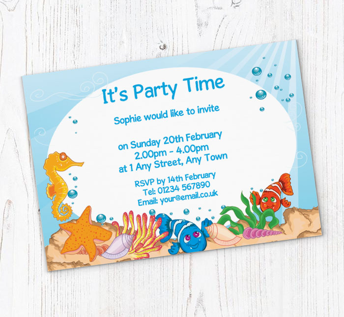 under the sea party invitations