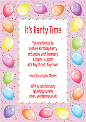 balloon border party invitations