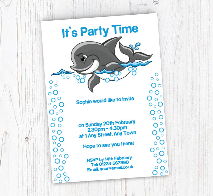 dolphin party invitations