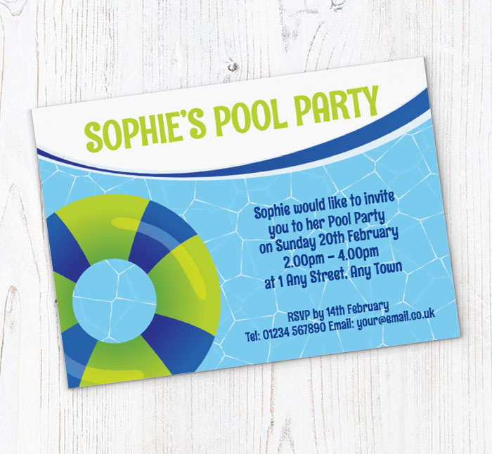 inflatable ring party invitations