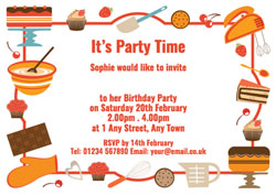 baking utensils party invitations