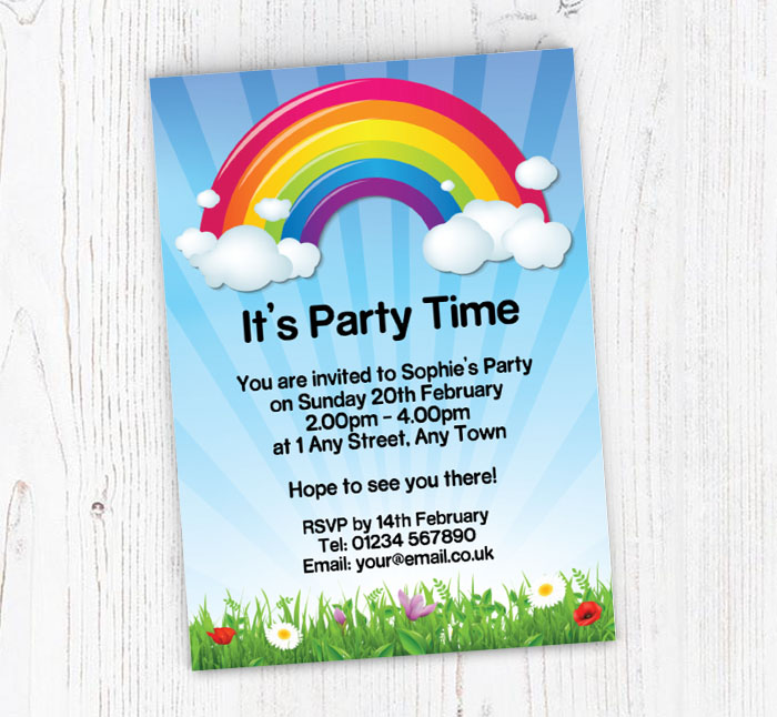 rainbow party invitations