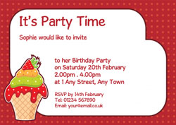 ice cream cone invitations