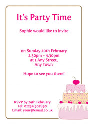 cherry cake party invitations