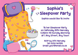 girls sleepover party invitations