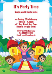 bouncy castle fun invitations