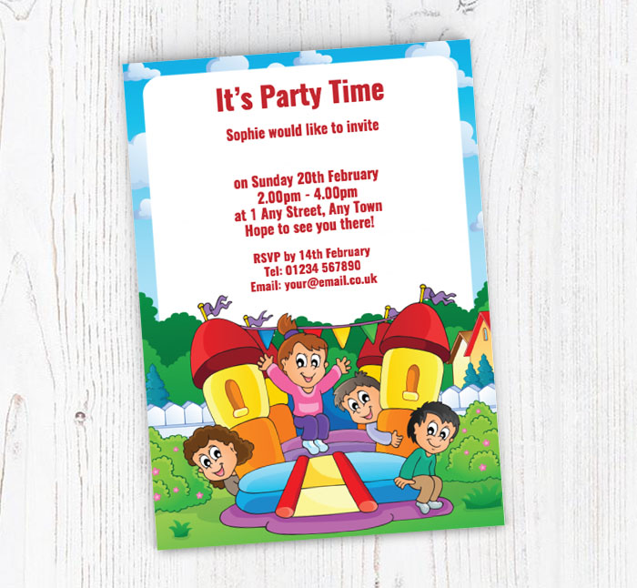bouncy castle fun invitations