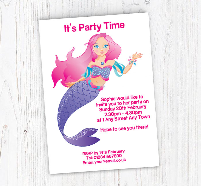 beautiful mermaid invitations