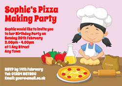pizza making party invitations