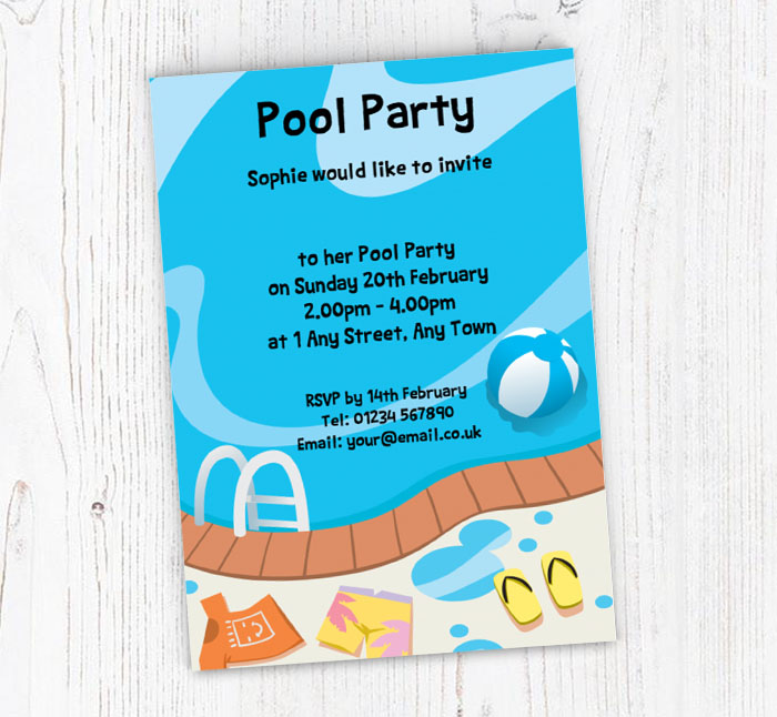 poolside party invitations