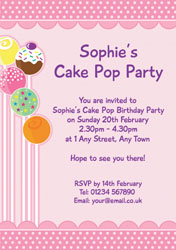 cake pops party invitations