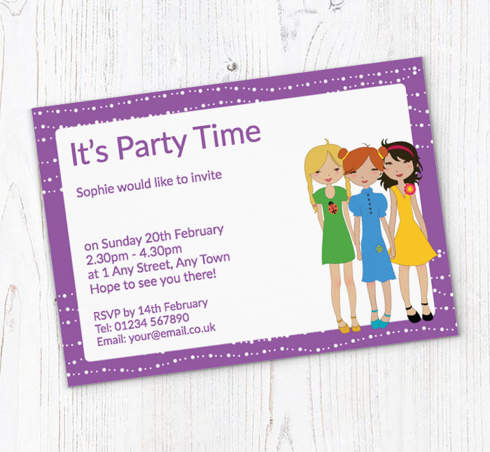 best friends party invitations