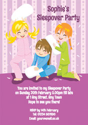 sleepover pillow fight invitations