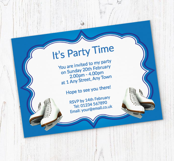 ice skates party invitations
