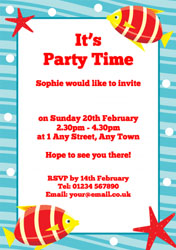 tropical fish party invitations