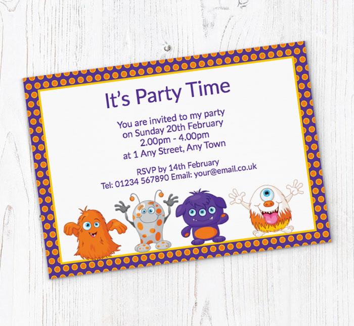 funny monsters party invitations