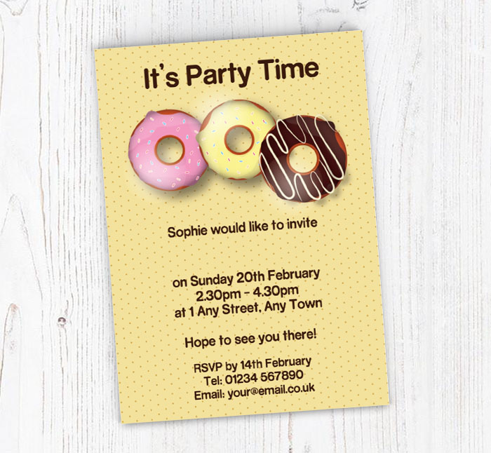 donut party invitations