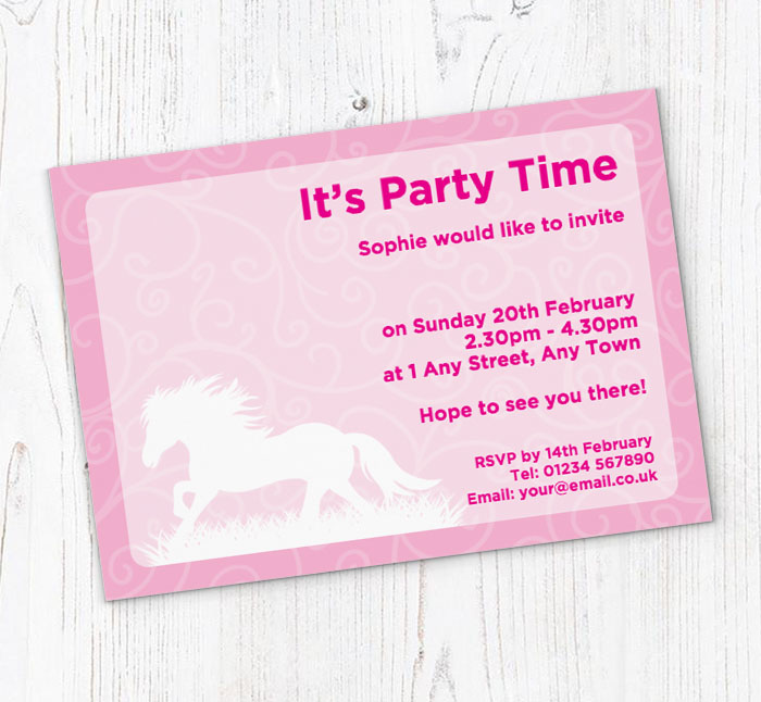 white horse party invitations