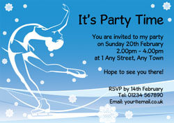 figure skater party invitations