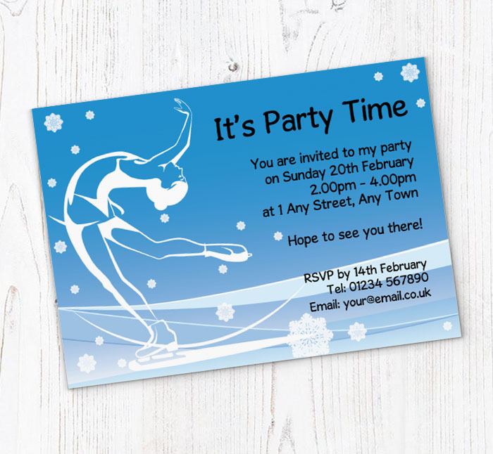 figure skater party invitations