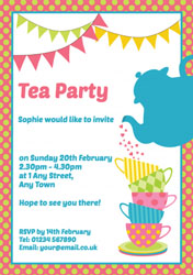 teapot and bunting invitations