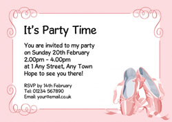 ballet party invitations