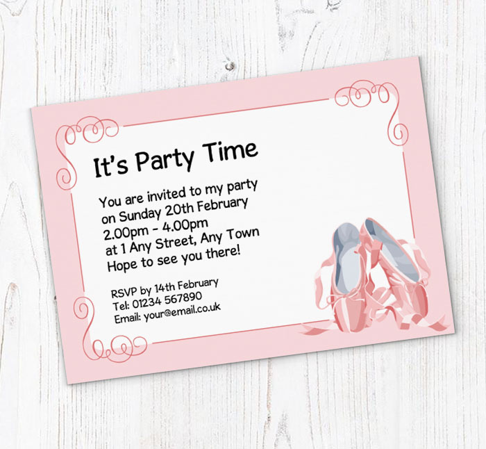 ballet party invitations