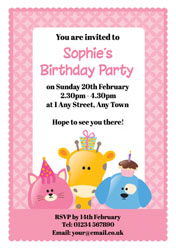 cartoon animals party invitations