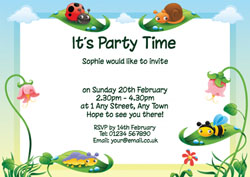 insects party invitations