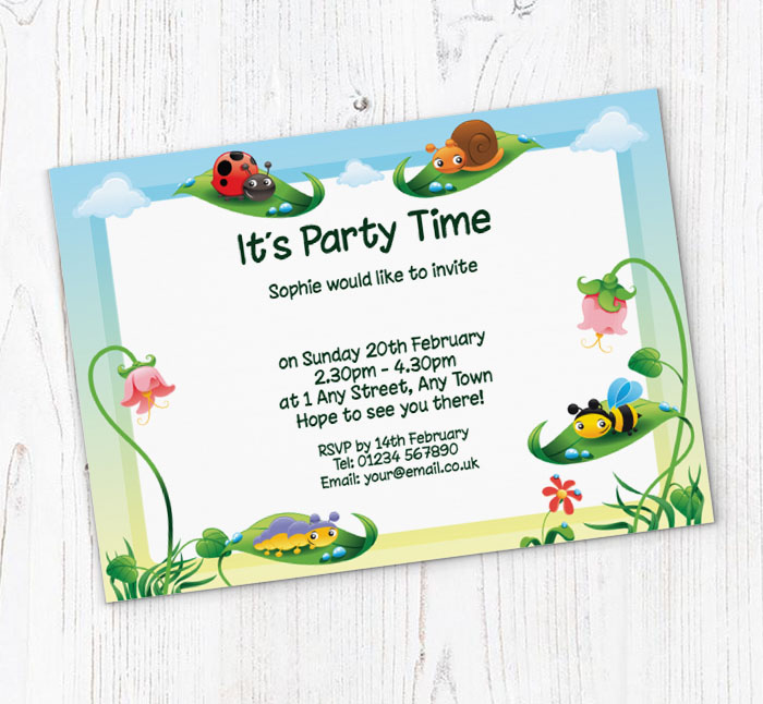 insects party invitations