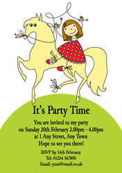 girl on horse party invitations
